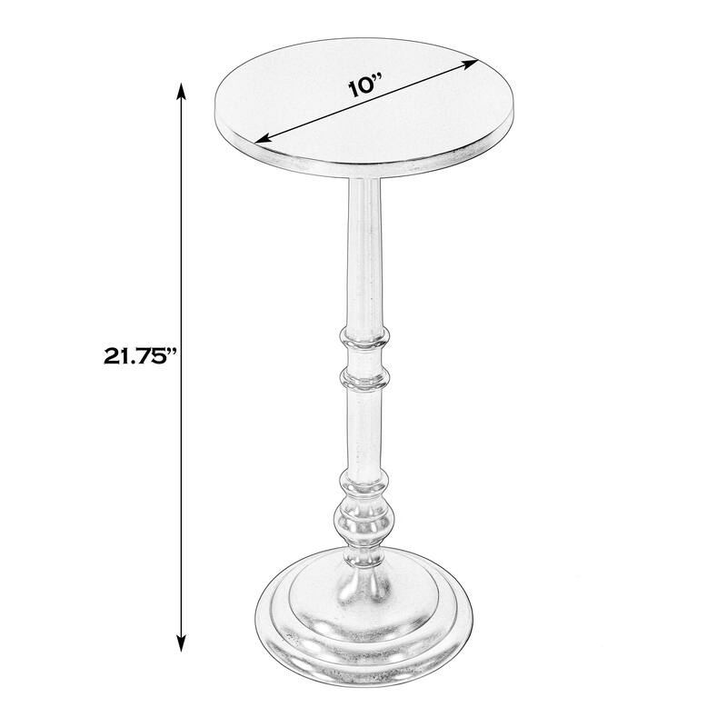 Garland 10 in. W Round All Metal Pedestal Base End Table