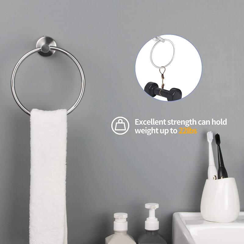 Modern 6 Piece Stainless Steel Bathroom Towel Rack Set Wall Mount