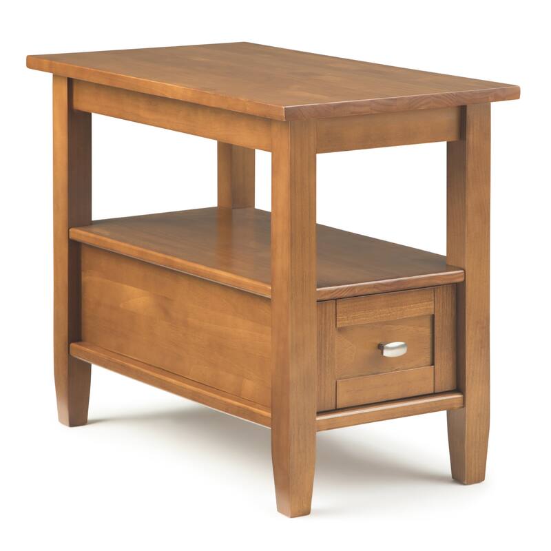 WYNDENHALL Norfolk SOLID WOOD 14 inch Wide Rectangle Transitional Narrow Side Table - 14 Inches wide