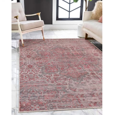 Distressed Bohemian Vintage Faded Area or Runner Rug by Superior
