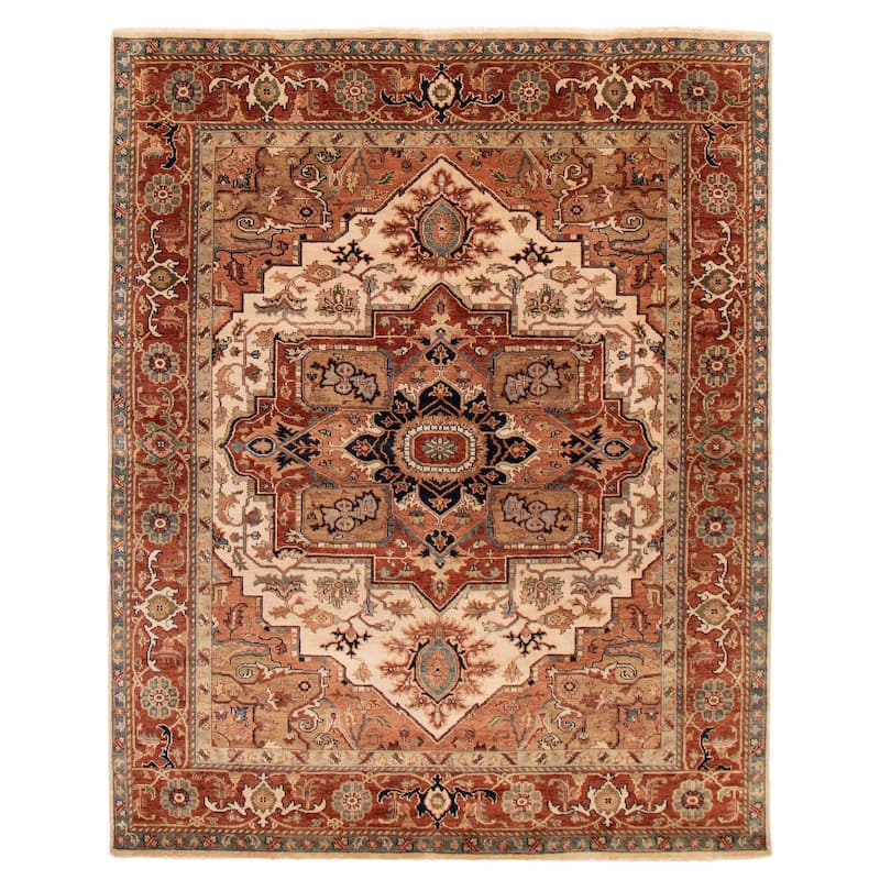 ECARPETGALLERY Hand-knotted Jules Sultane Ivory Wool Rug - 7'10 x 9'9 - Ivory - 7'10 x 9'9