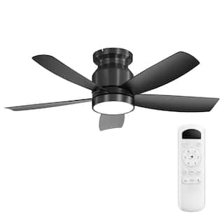 Remote Control Ceiling Fan with Dimmable LED Light, 6-Speed Wind Adjustable Reversible DC Motor Flush Mount Ceiling Fan