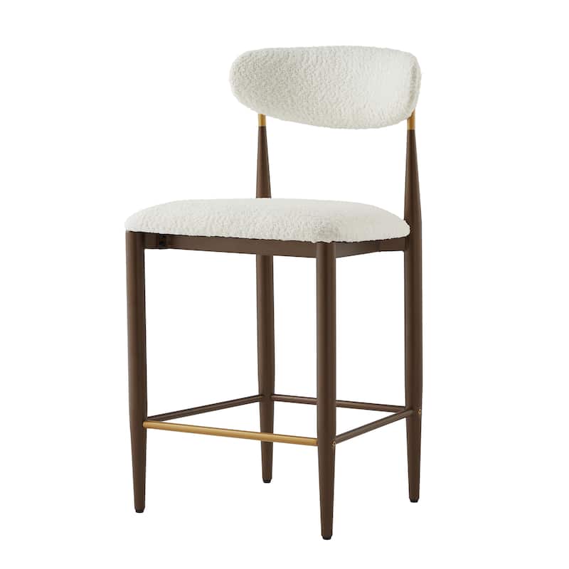 Christopher Knight Home - Livia Armless Bar Stool Set of 2 - Modern Fabric Upholstery with Sleek Black and Gold Metal Frame