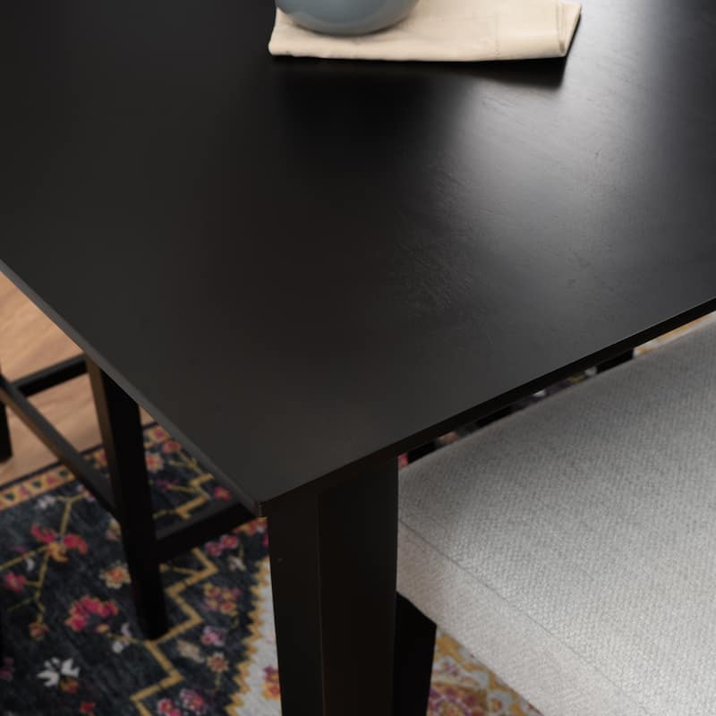 Caelan 3PC Upholstered Counter Set Black