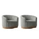preview thumbnail 13 of 30, Gema Modern 360°Swivel Chenille Ergonomic U-shape Armchair with Solid Wood Legs Set of 2 by HULALA HOME