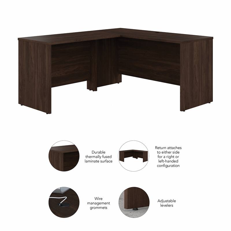 Studio C 60W x 24D L Shaped Desk with 42W Return by Bush Furniture