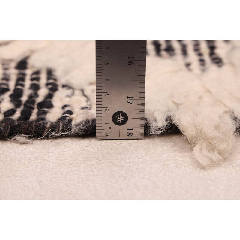 ECARPETGALLERY Hand-knotted Looma Black, Cream Wool Rug - 8'3 x 10'2