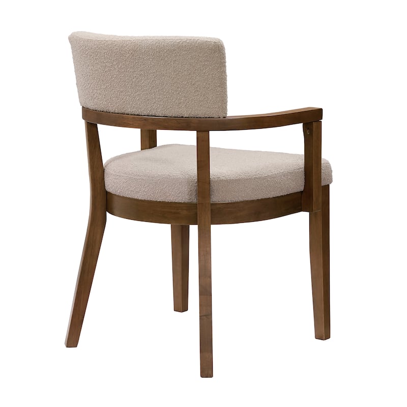 Christopher Knight Home - Mid-Century Modern Boucle Upholstered Dining Chair Set with Wood Frame - Set of 2