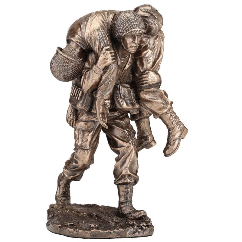 9.45 inches Height Cold Cast Bronze No Soldier Left Behind Bronze Finish Figurine