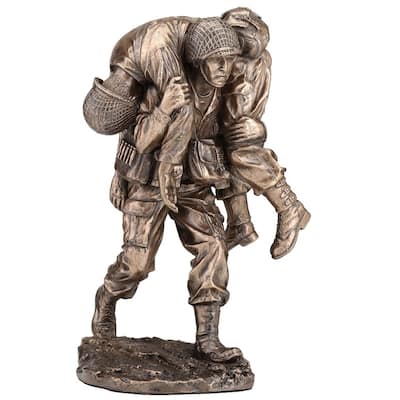 9.45 inches Height Cold Cast Bronze No Soldier Left Behind Bronze Finish Figurine