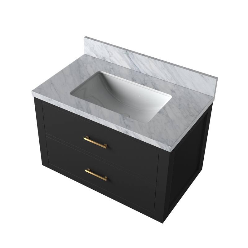 Castor Bath Vanity with Carrara Marble Top and Sink