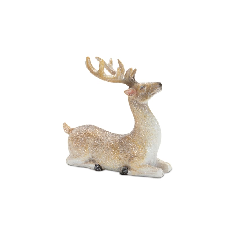 Glittered Mini Deer Christmas Figurines - 5.5" - Set of 6