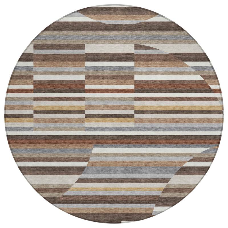 Machine Washable Indoor/ Outdoor Modern Cokedale Chantille Rug