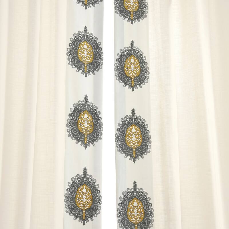 Exclusive Fabrics Mayan Solid Cotton Bordered Curtain (1 Panel)