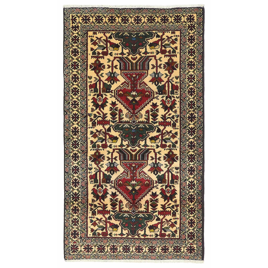ECARPETGALLERY Hand-knotted Teimani Cream Wool Rug - 2'8 x 4'11