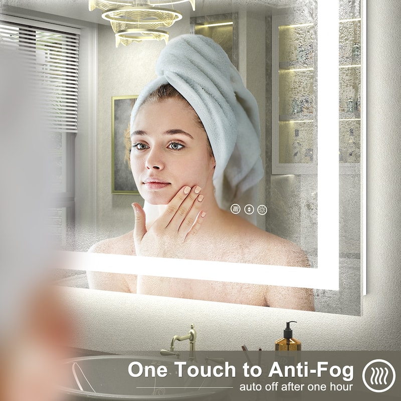 KIOTEE Super Bright Anti-fog LED Bathroom Mirror with Backlit and Front Lighting 3-Year Warranty