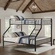 preview thumbnail 2 of 8, Sturdy Twin XL/Queen Bunk Bed, Metal Frame with Guardrail
