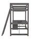 preview thumbnail 30 of 32, Twin Size Loft Bed with U-shaped Desk,Drawers and Storage Shelves,White/Antique Brown