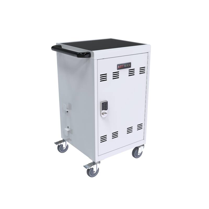 Mobile Charging Cart and Cabinet for Tablets Laptops 30-Device With Combination Lock