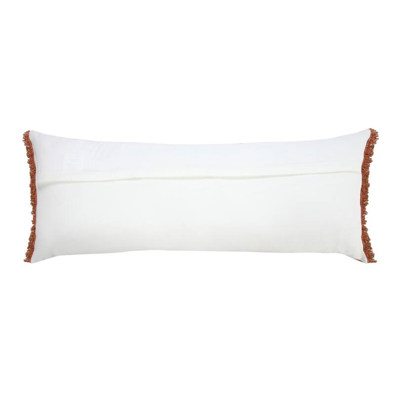 Sevita Adobe Brown Solid Stonewash Throw Pillow with Fringe