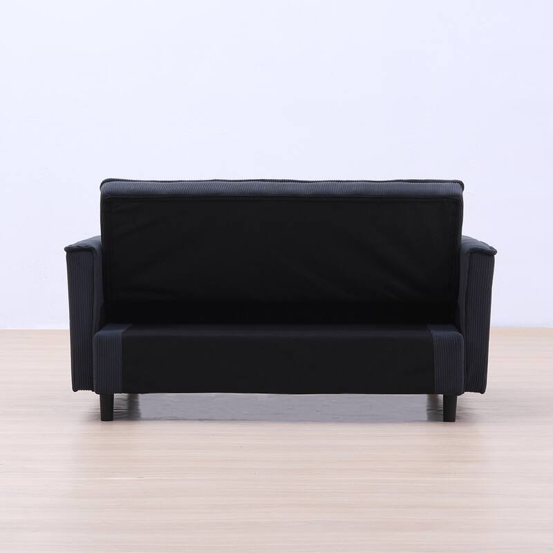 54" Double Buffer Broaching Sofa Bed, Corduroy, Dark Gray