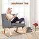 preview thumbnail 7 of 19, Costway Mid Century Rocking Chair Upholstered Armchair w/ Lumbar