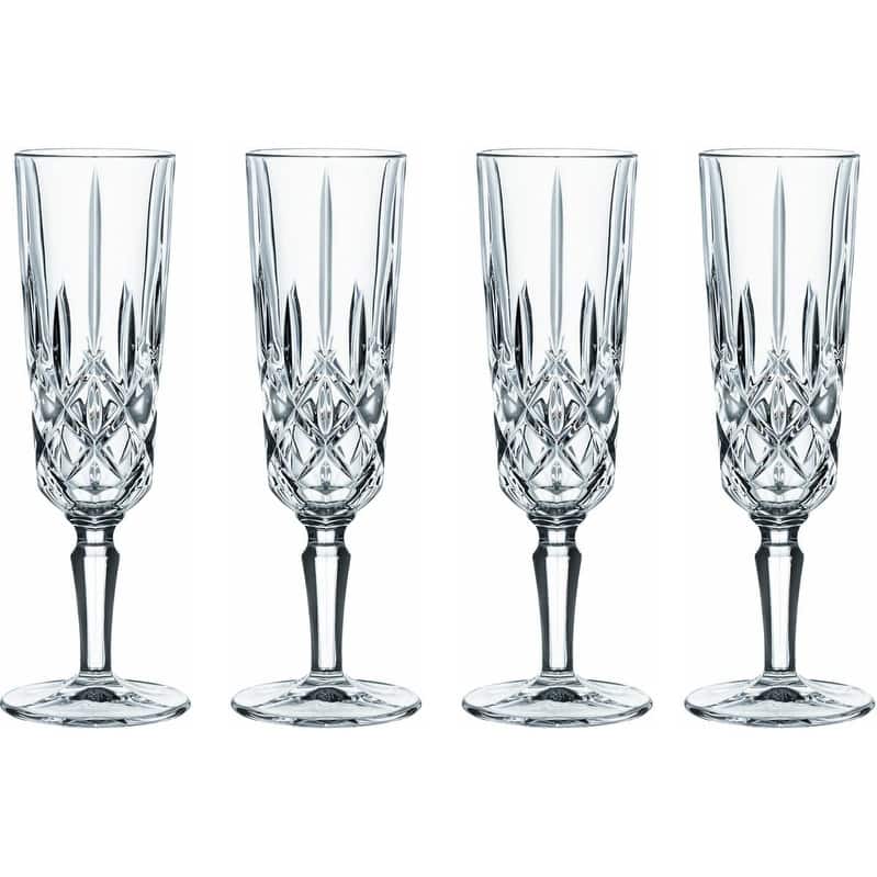 Nachtmann Set of 4 Noblesse Crystal Champagne Glasses - Clear - 4 Piece