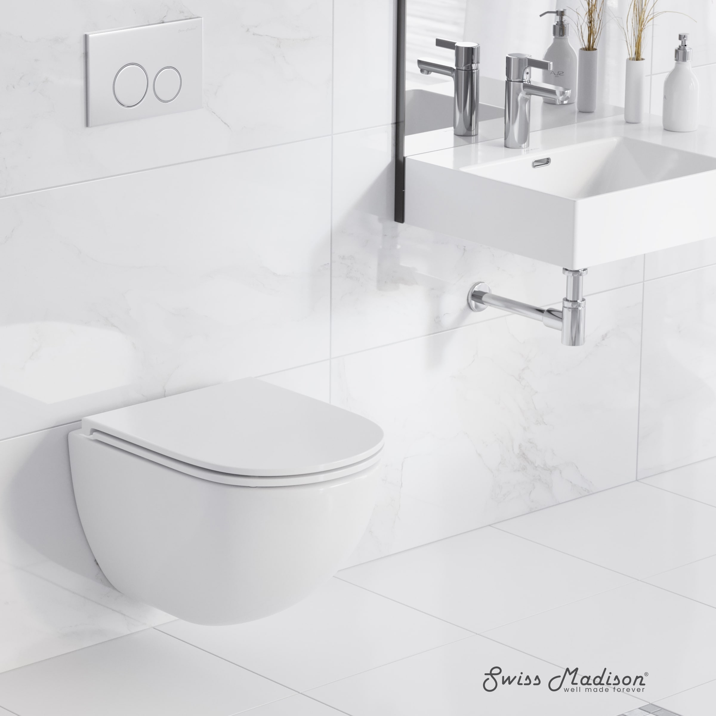 St. Tropez Wall Hung Toilet Bowl, White