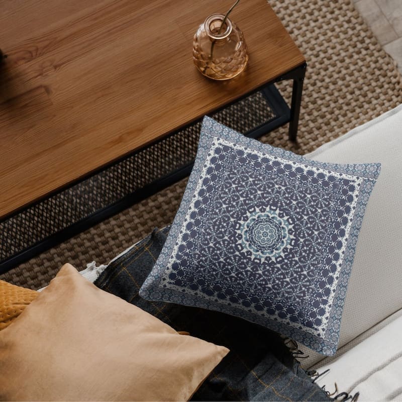 Amrita Sen Window Wreath Palace Faux Suede Throw Pillow