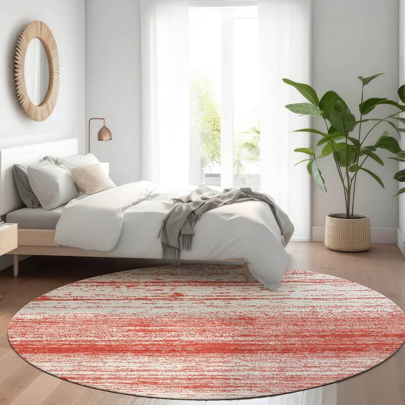Premium Washable Super Soft Ombre Pixels Mayfield Rug - Red - 8' x 8'