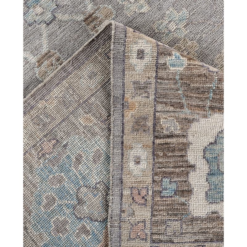 Oushak One-of-a-Kind Hand-Knotted Area Rug - Gray - 9' 2" x 11' 11"