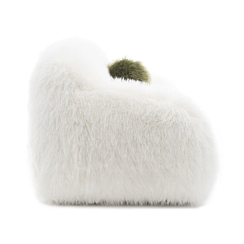 Furniture of America Cynra Modern 66-inch Faux Fur Loveseat with Ball Pillow