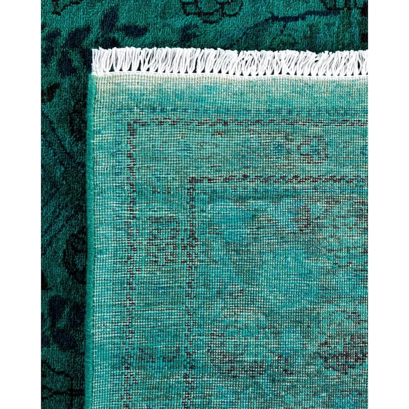 Fine Vibrance One-of-a-Kind Hand-Knotted Area Rug - Green, 6' 1" x 8' 7" - 6' 1" x 8' 7"