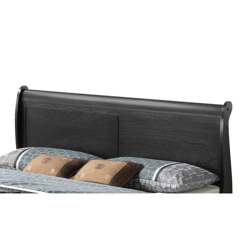 Black Traditional Bed Frame with Sturdy Construction