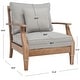 preview thumbnail 18 of 41, SAFAVIEH Couture Martinique Solid Wood Outdoor Arm Chair - 31"W x 35"D x 32"H