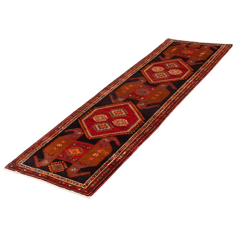 ECARPETGALLERY Hand-knotted Konya Anatolian Black, Red Wool Rug - 3'5 x 10'8