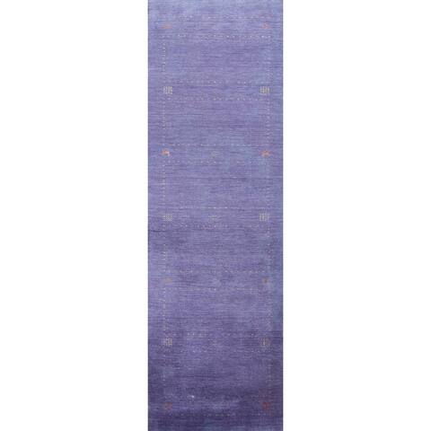 Tribal Oriental Gabbeh Runner Rug Wool Hand-knotted Staircase Carpet - 2'6" x 9'8"