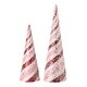 preview thumbnail 2 of 2, 14-18" Glitter Iced Striped Cone Tree Set of 2