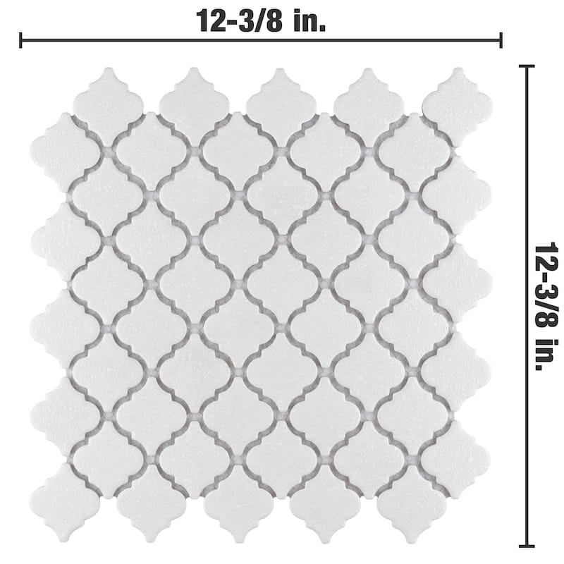 Merola Tile Hudson Tangier Crystalline White 12-3/8" x 12-3/8" Porcelain Floor and Wall Tile