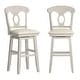 preview thumbnail 19 of 30, Ronda Napoleon Back Wood Swivel Chair Antique White - Bar Height