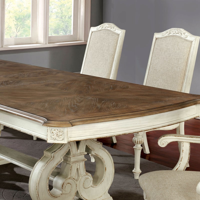 The Gray Barn Caelum Farmhouse White 96-inch Expandable Dining Table