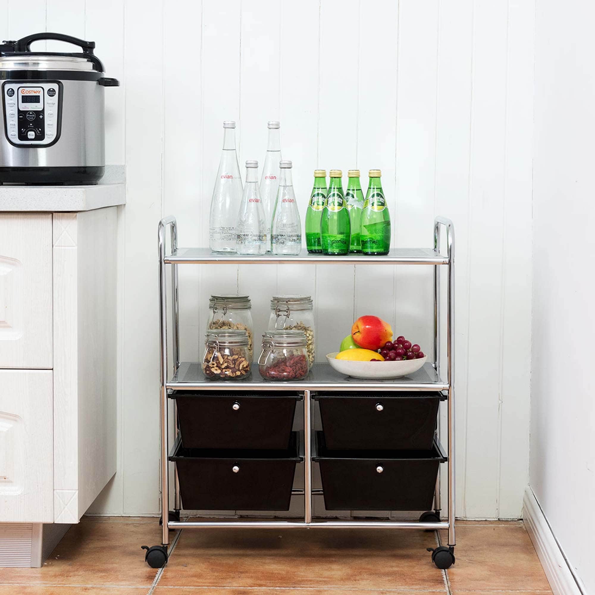 Costway 4Drawer Rolling Storage Cart shelf Scrapbook Paper Office - See Details