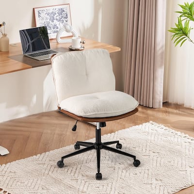 Modern Adjustable Height Armless Office Chair with Rocking Backrest and Swivel Seat for Home - 27.5" x 24" x 36.5"-41"