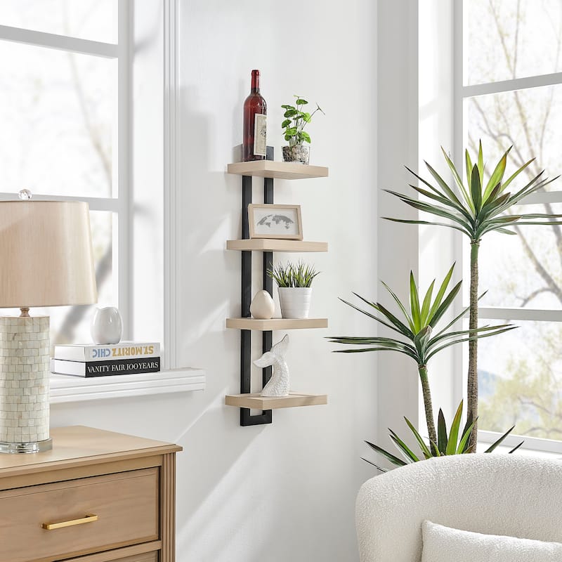 Danya B. 4-Tier Ladder Bracket Floating Wall Shelves