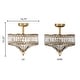 preview thumbnail 4 of 18, River of Goods Furey Bronze/Gold Tiered Glass Semi-flush Lighting Fixture - 14.75"L x 14.75"W x 15.25"H