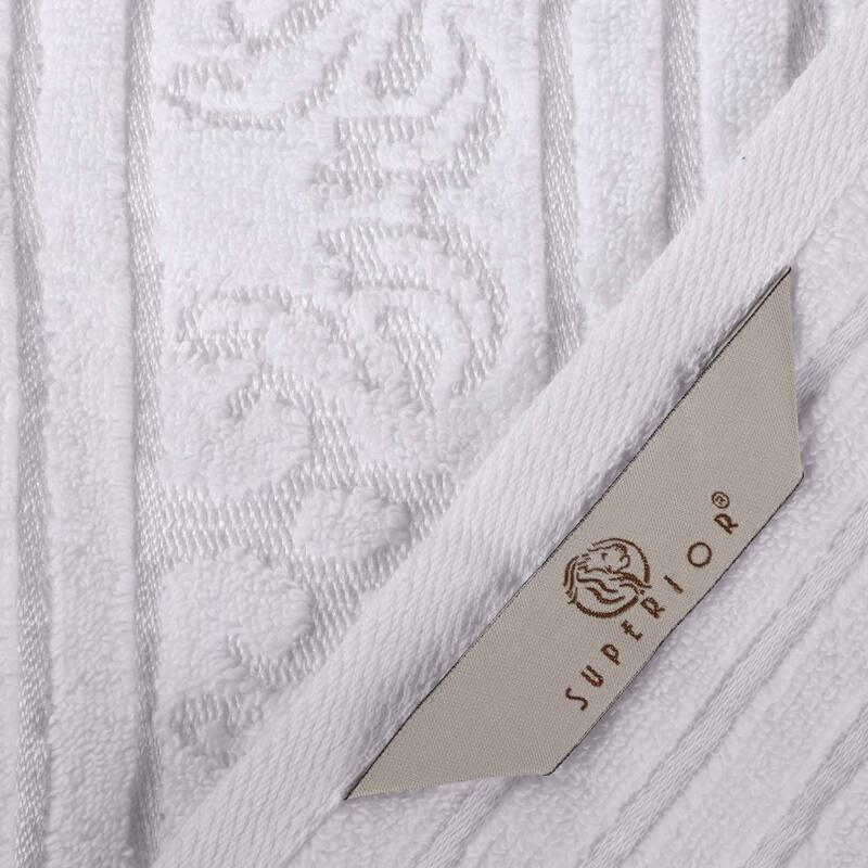 Superior Sadie Zero Twist Cotton Solid and Floral 8 Piece Towel Set