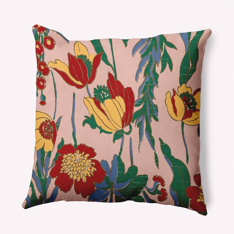 Bold Flower Garden Decorative Indoor/Outdoor Pillow - 20" x 20" - Egg Yolk