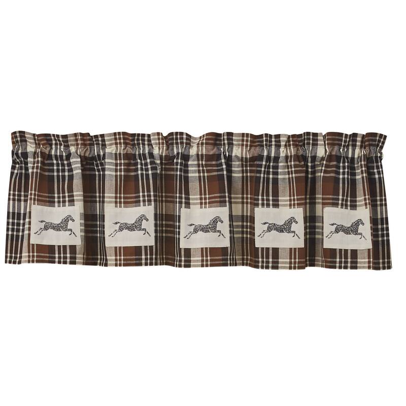 Park Designs Derby Horse Patch Lined Valance 60'' x 14'' - 60" X 14"