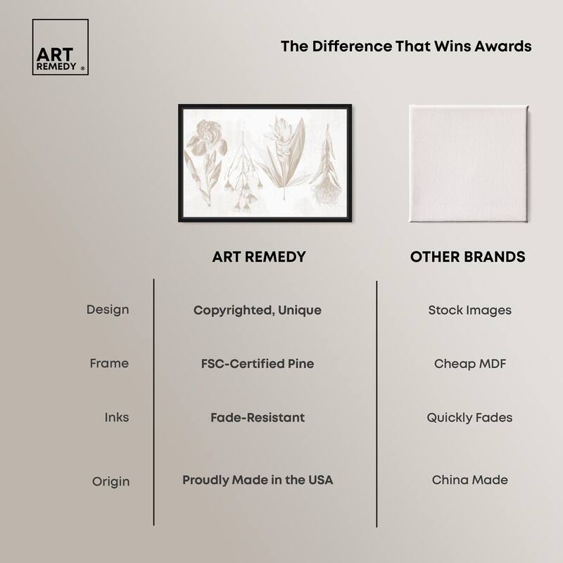 White Pressed Flora Canvas by Art Remedy