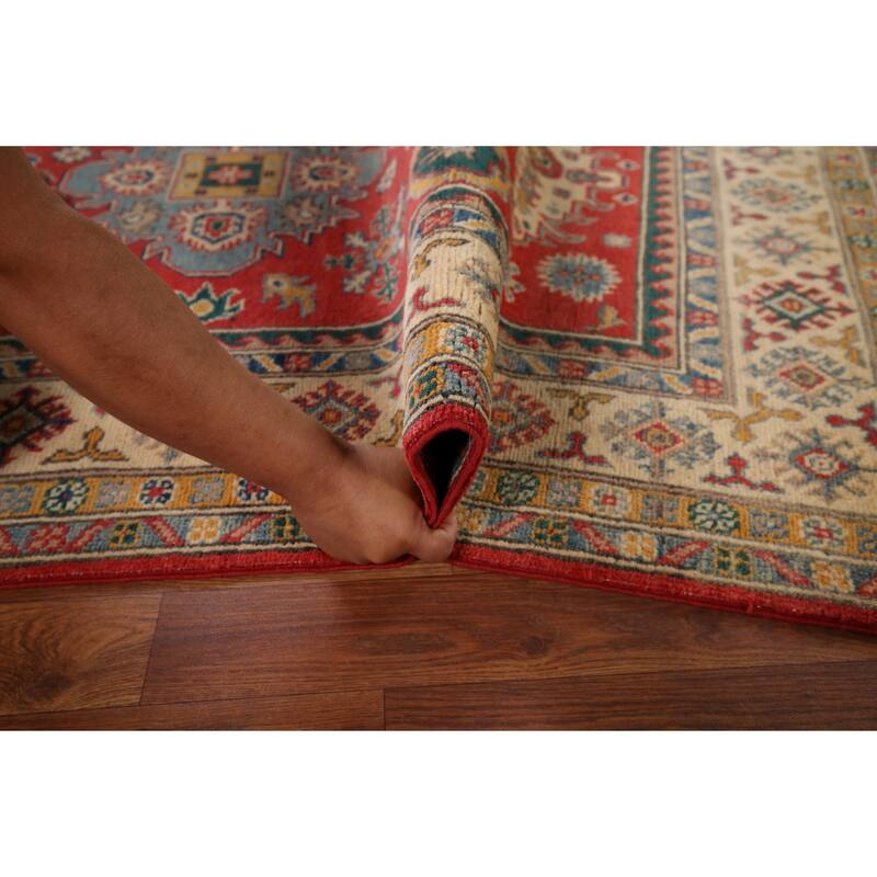 Red Traditional Kazak Oriental Area Rug Handmade Bedroom Wool Carpet - 3'11" x 6'1"